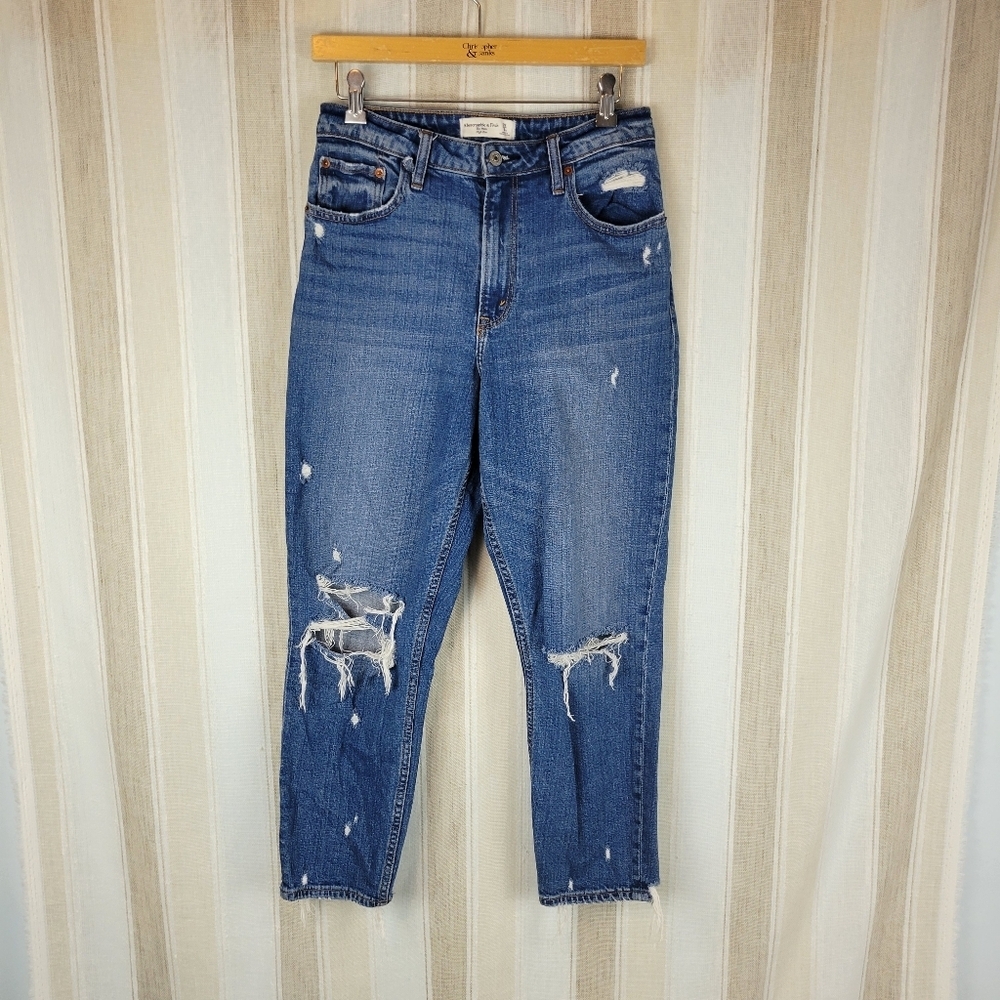 Abercrombie and Fitch Curve Love The Mom High Rise Jeans‎ Blue Size 28/6R
